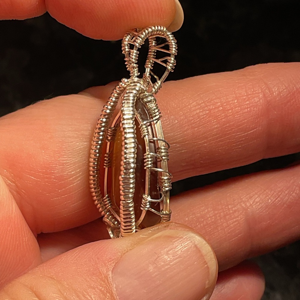 Amber .925 Silver Wire Wrap pendant - Picture 3 of 5